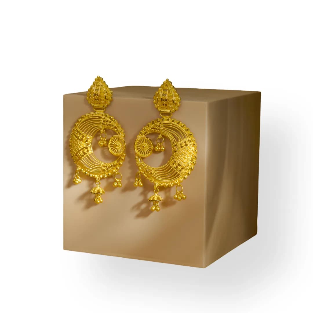 Festive Gold Chandbali Earrings