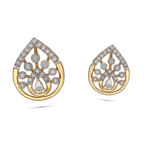 Geometric Harmony Diamond Stud Earrings
