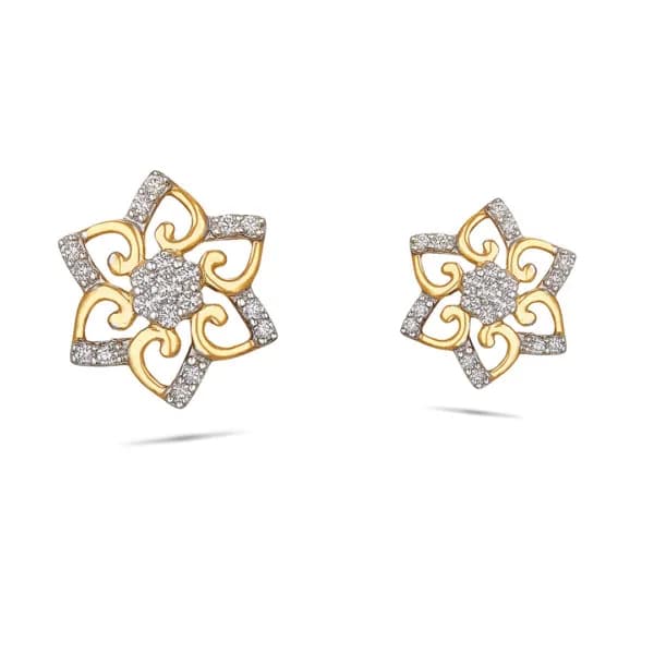 Dazzling Florals Diamond Stud Earrings