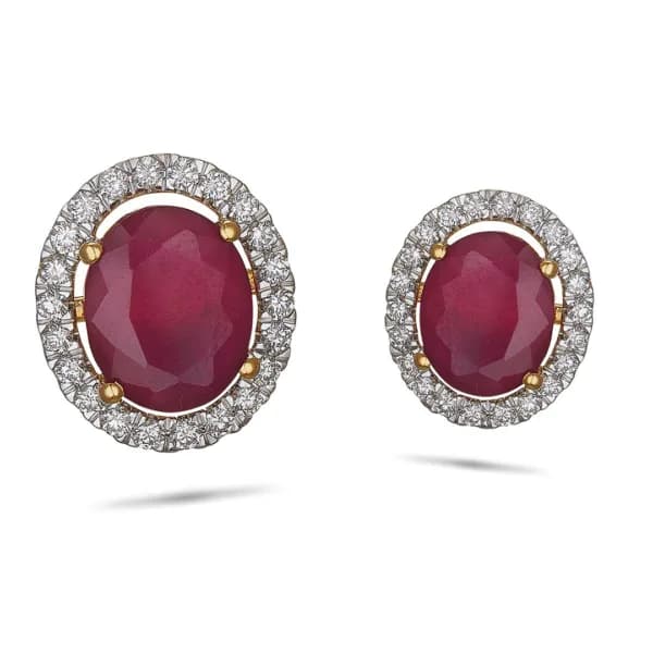 RUBY WITH DIAMOND STUDS