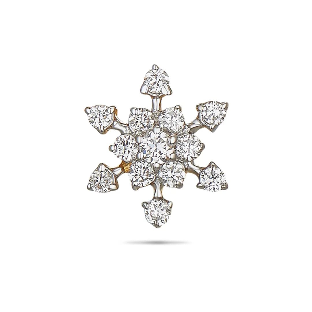 Graceful Floral Gold and Diamond Nose Pin