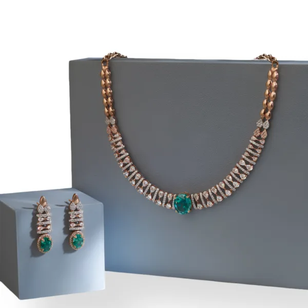 Emerald Radiance Diamond Necklace Set