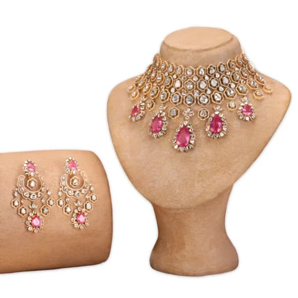 Maharani Ruby Polki Necklace Set
