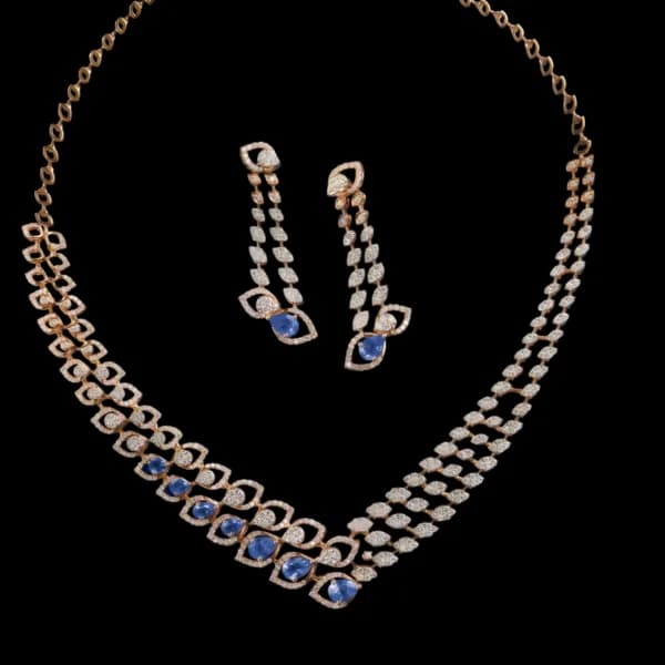 Regal Sapphire Diamond Set